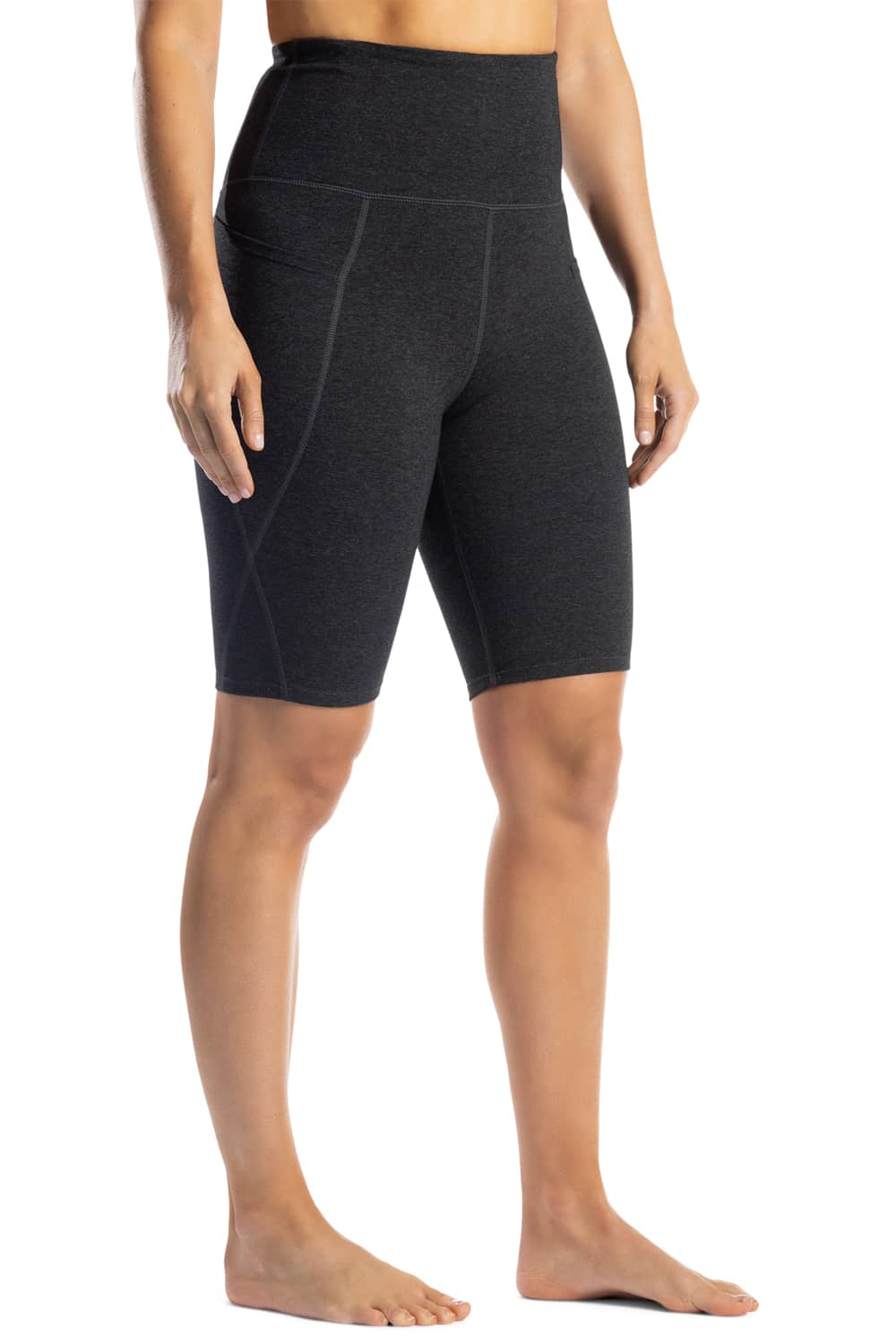 Women's EcoFabric™ Super High-Rise Active 9" Biker Short Womens>Activewear>Yoga Pants Fishers Finery Heather Gray X-Small 