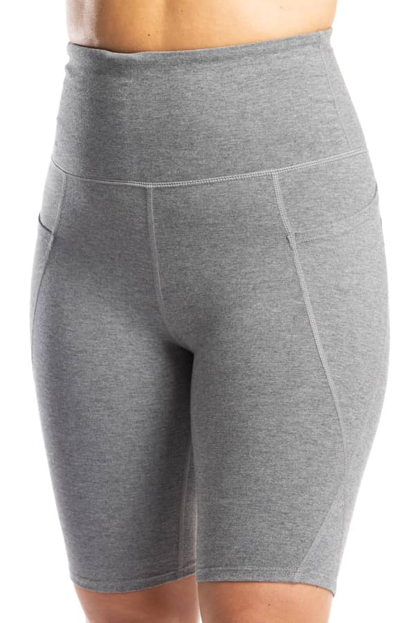 Women's EcoFabric™ Super High-Rise Active 9" Biker Short Womens>Activewear>Yoga Pants Fishers Finery Light Heather Gray X-Small 