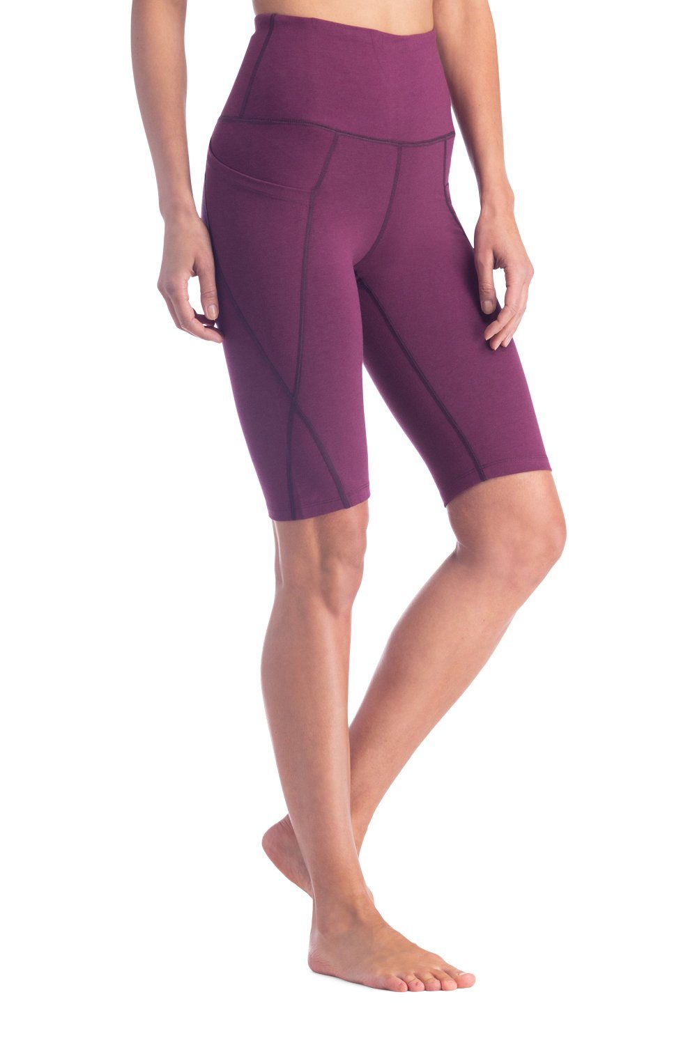 Women's EcoFabric™ Super High-Rise Active 9" Biker Short Womens>Activewear>Yoga Pants Fishers Finery Wine X-Small 