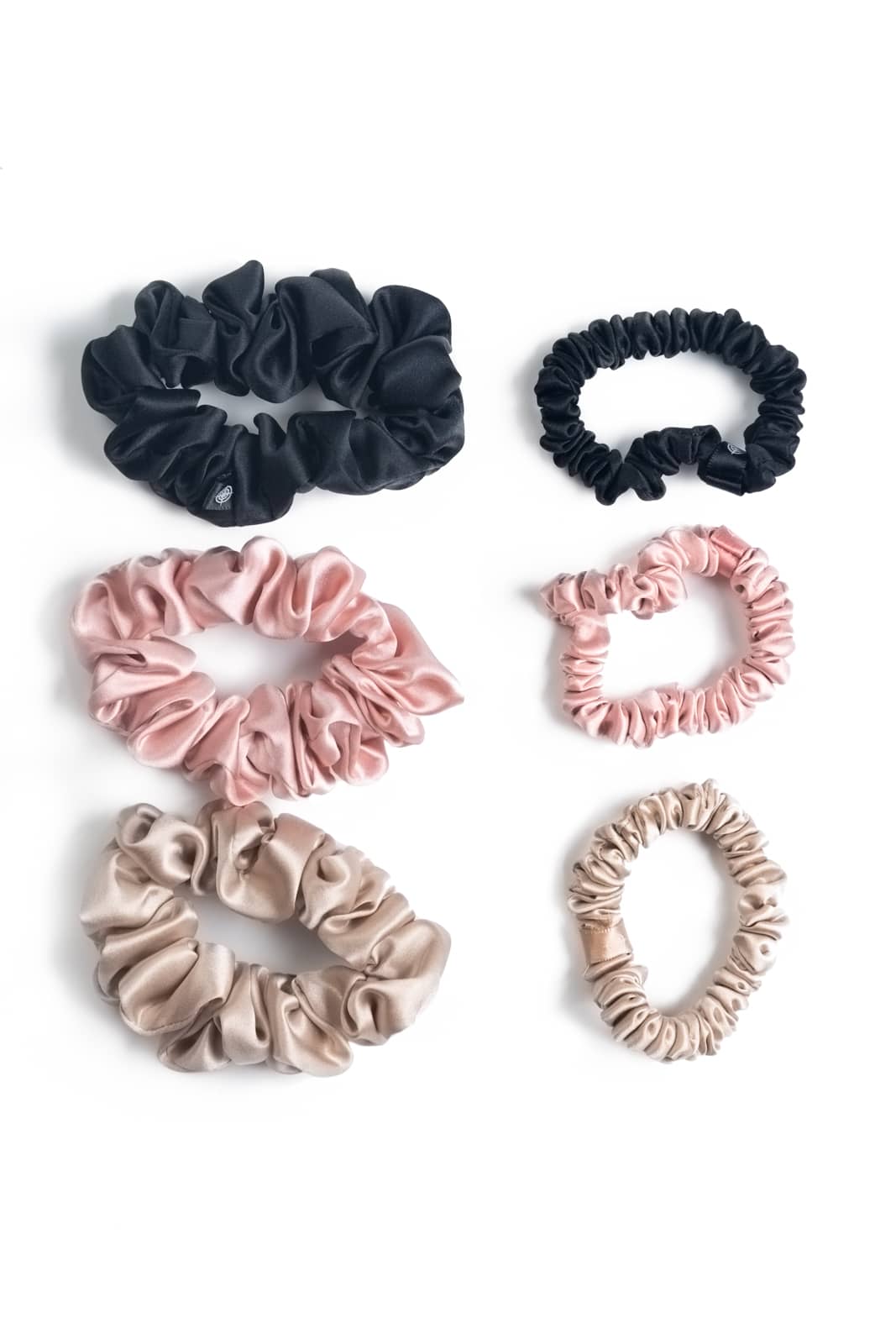 100% Pure Mulberry Silk Hair Scrunchies - Set of 6 Skinny Hair Ties Womens>Beauty>Hair Care Fishers Finery 