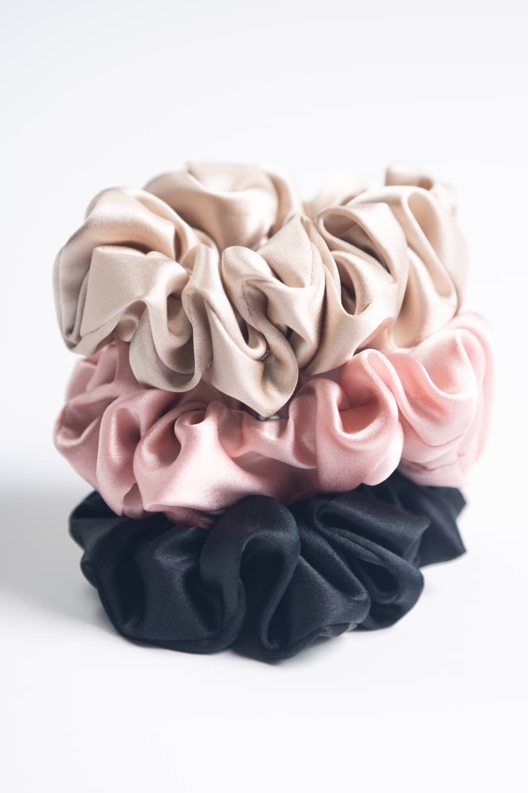 100% Pure Mulberry Silk Hair Scrunchies - Set of 3 Large Hair Ties Womens>Beauty>Hair Care Fishers Finery 