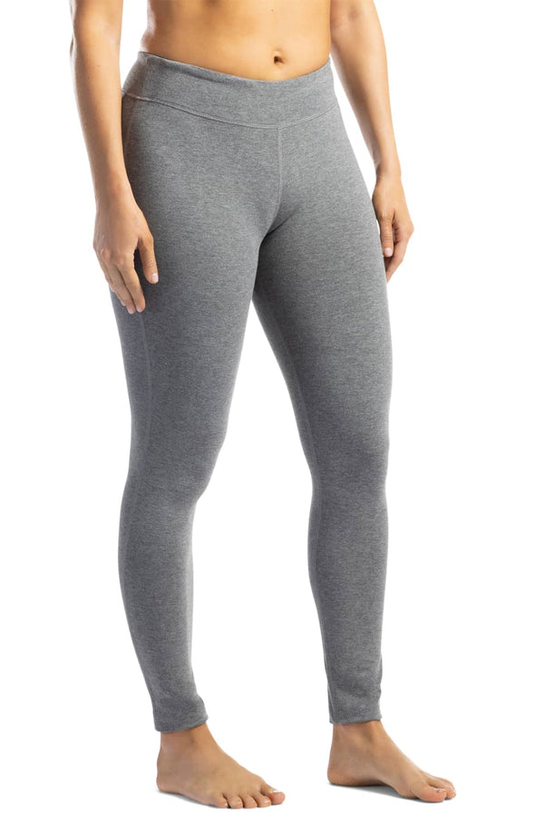 Women's EcoFabric™ Yoga Legging Tight with Back Pockets Womens>Activewear>Yoga Pants Fishers Finery Light Heather Gray X-Small Regular