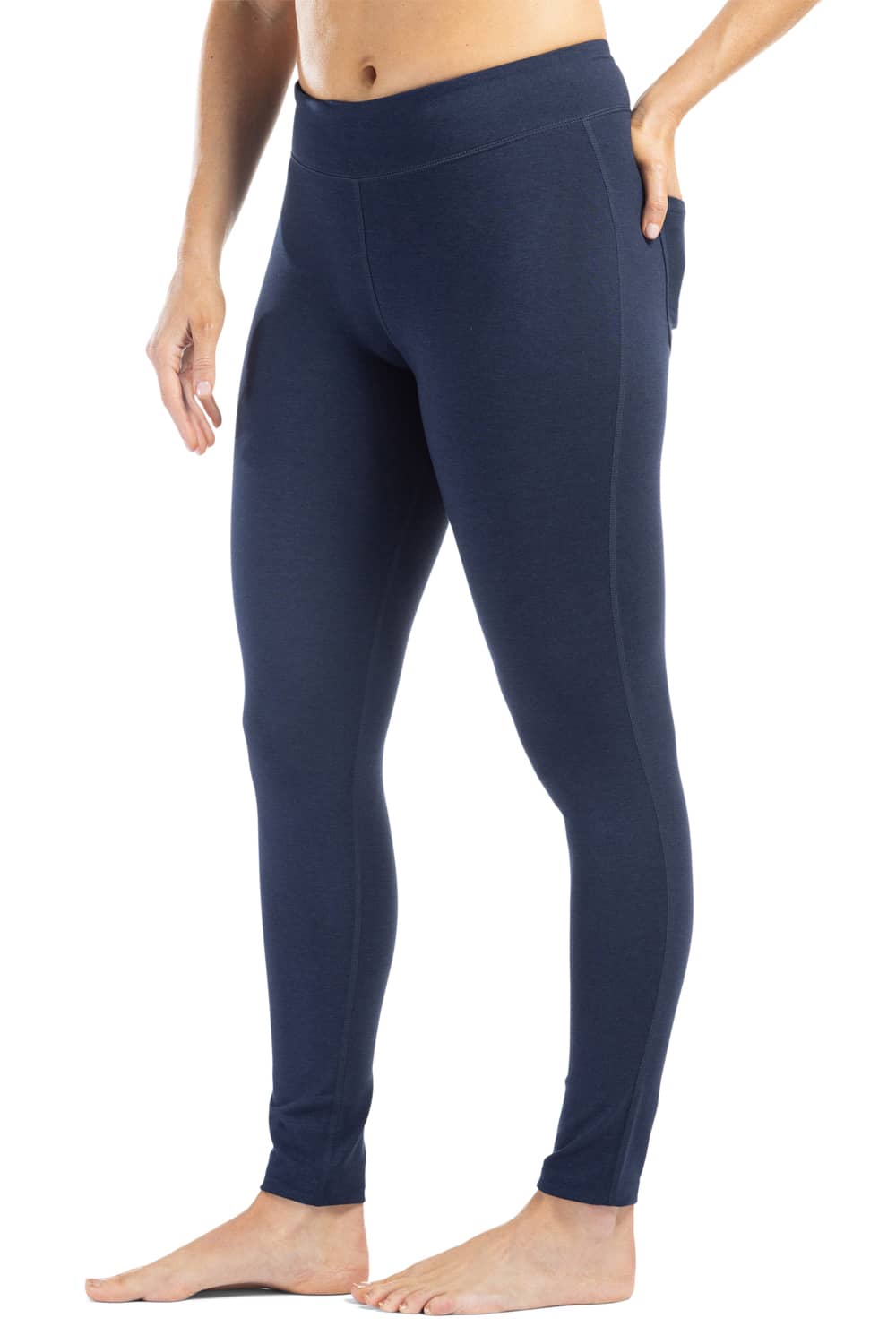 Women's EcoFabric™ Yoga Legging Tight with Back Pockets Womens>Activewear>Yoga Pants Fishers Finery Navy X-Small Regular
