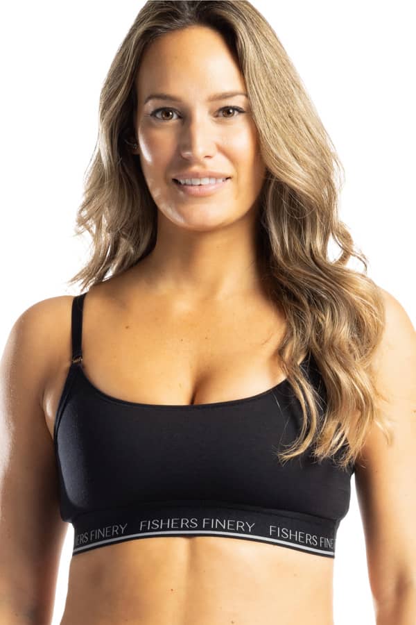 Women's Everyday Lightweight Adjustable Bralette Womens>Casual>Bra Fishers Finery Black X-Small 