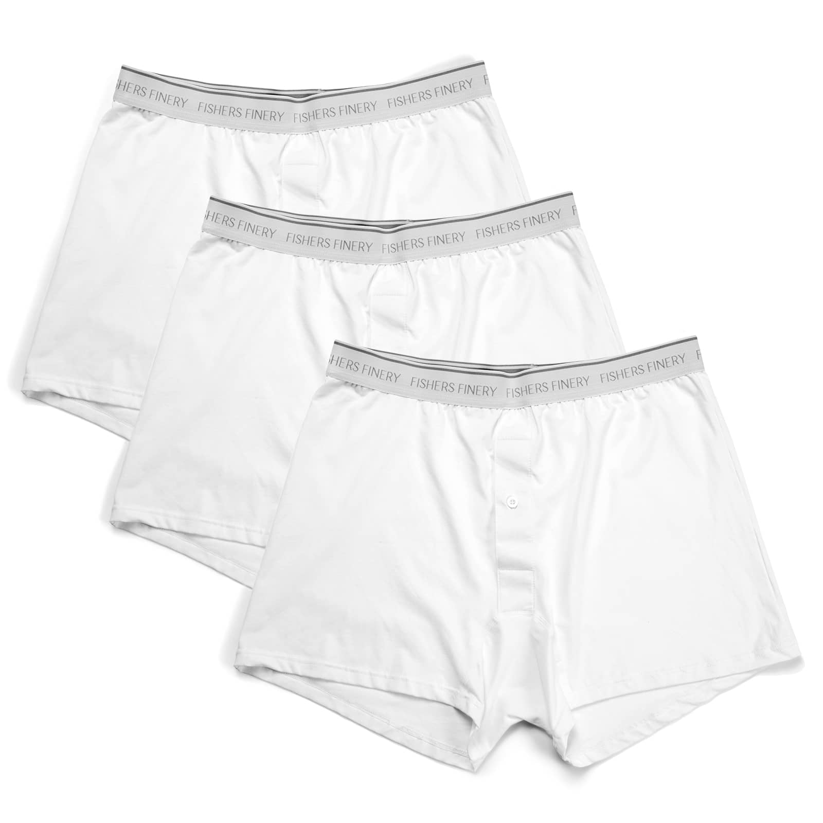Men's Relaxed Fit Soft Knit Boxer - Multi Pack Options Mens>Underwear Fishers Finery White Small 3 Pack