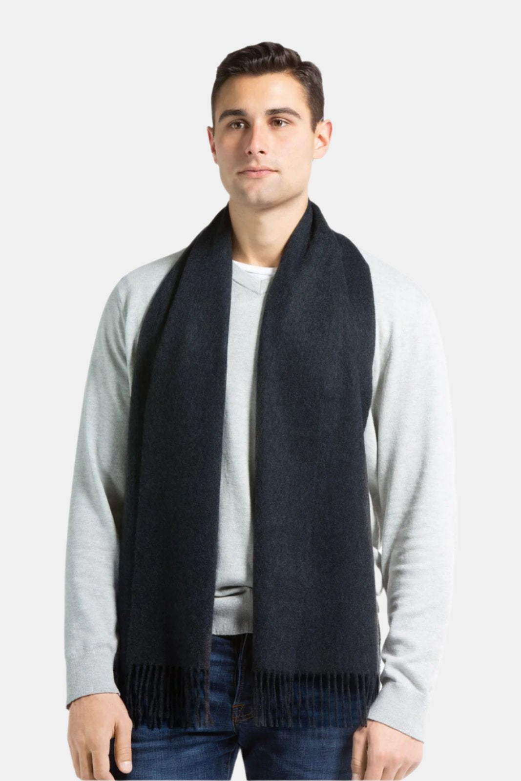 Men's Classic 100% Pure Cashmere Scarf Mens>Accessories>Scarf Fishers Finery Charcoal One Size 