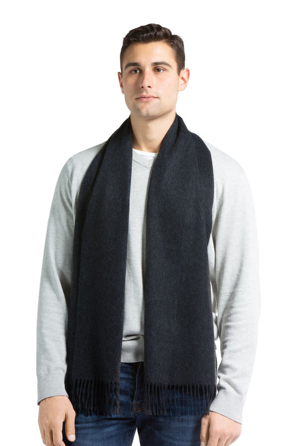 Men's Classic 100% Pure Cashmere Scarf Mens>Accessories>Scarf Fishers Finery Charcoal One Size 