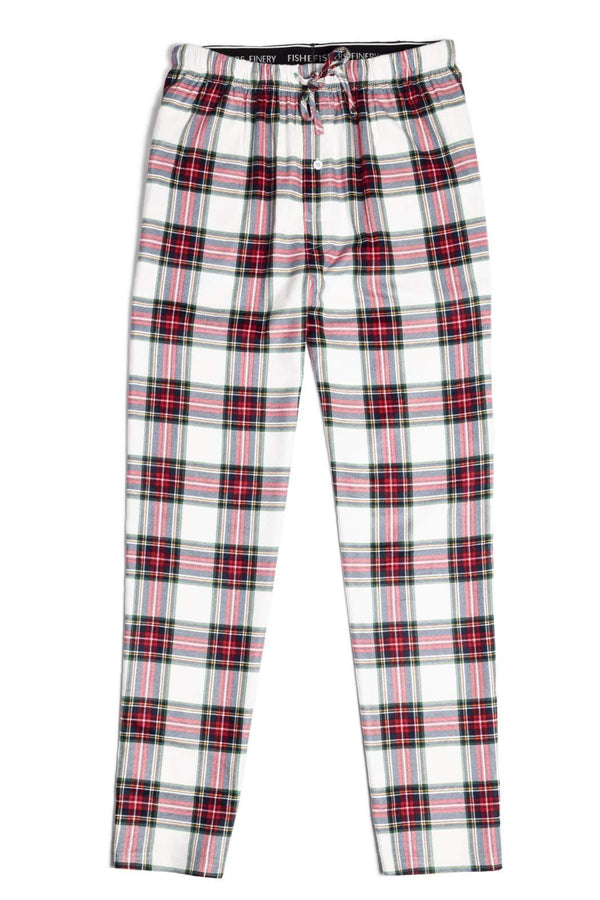 Men's EcoFlannel™ Plaid Pajama Pants Mens>Sleep and Lounge>Pants Fishers Finery Red White Plaid Small 