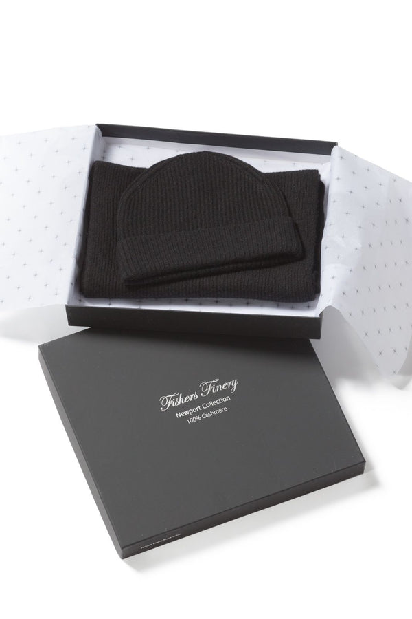Men's 100% Pure Cashmere 2pc Rib Knit Set with Gift Box Mens>Accessories>Sets Fishers Finery 