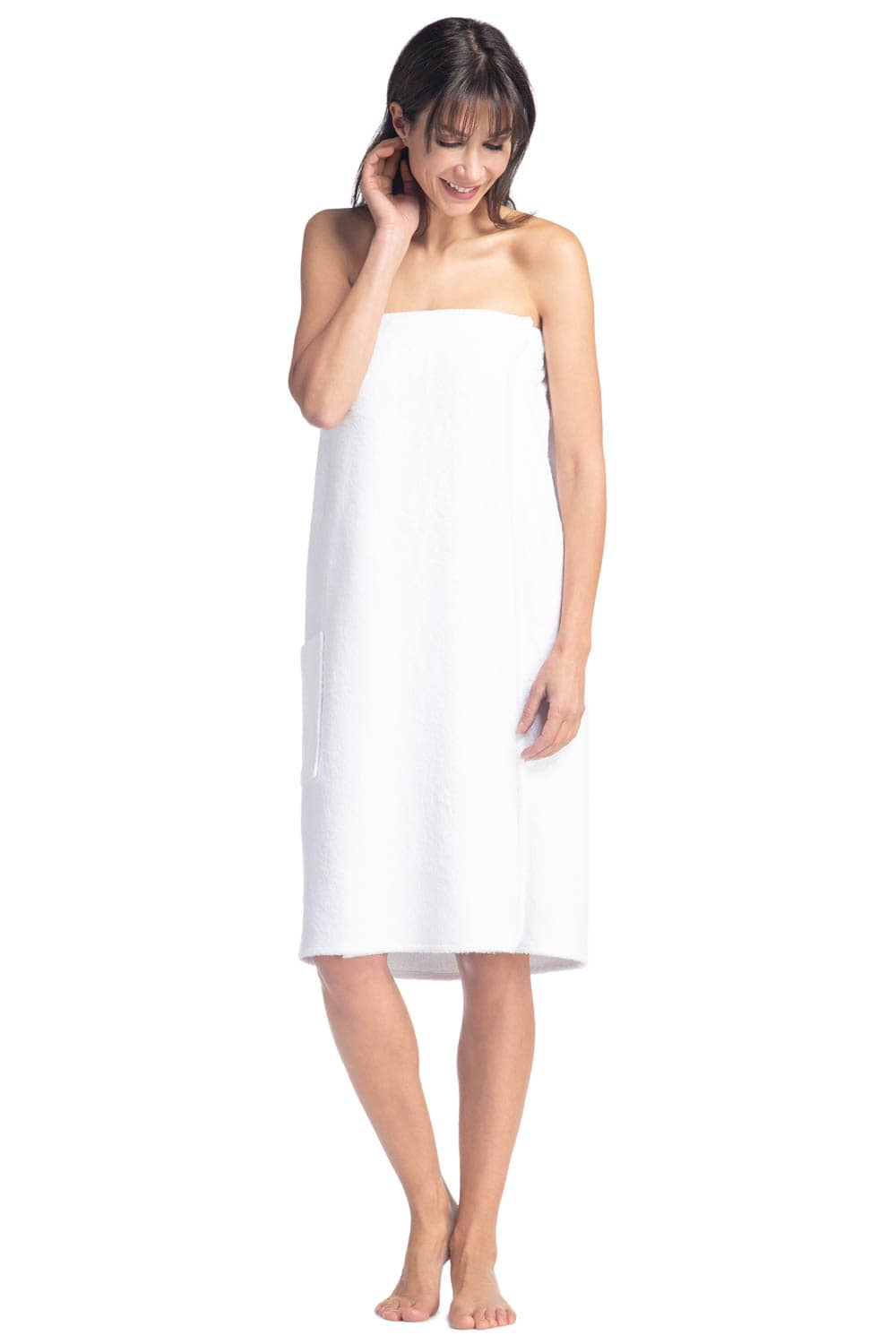 Women's Resort Style Terry Cloth Spa Wrap Womens>Spa>Wrap Fishers Finery White One-Size 