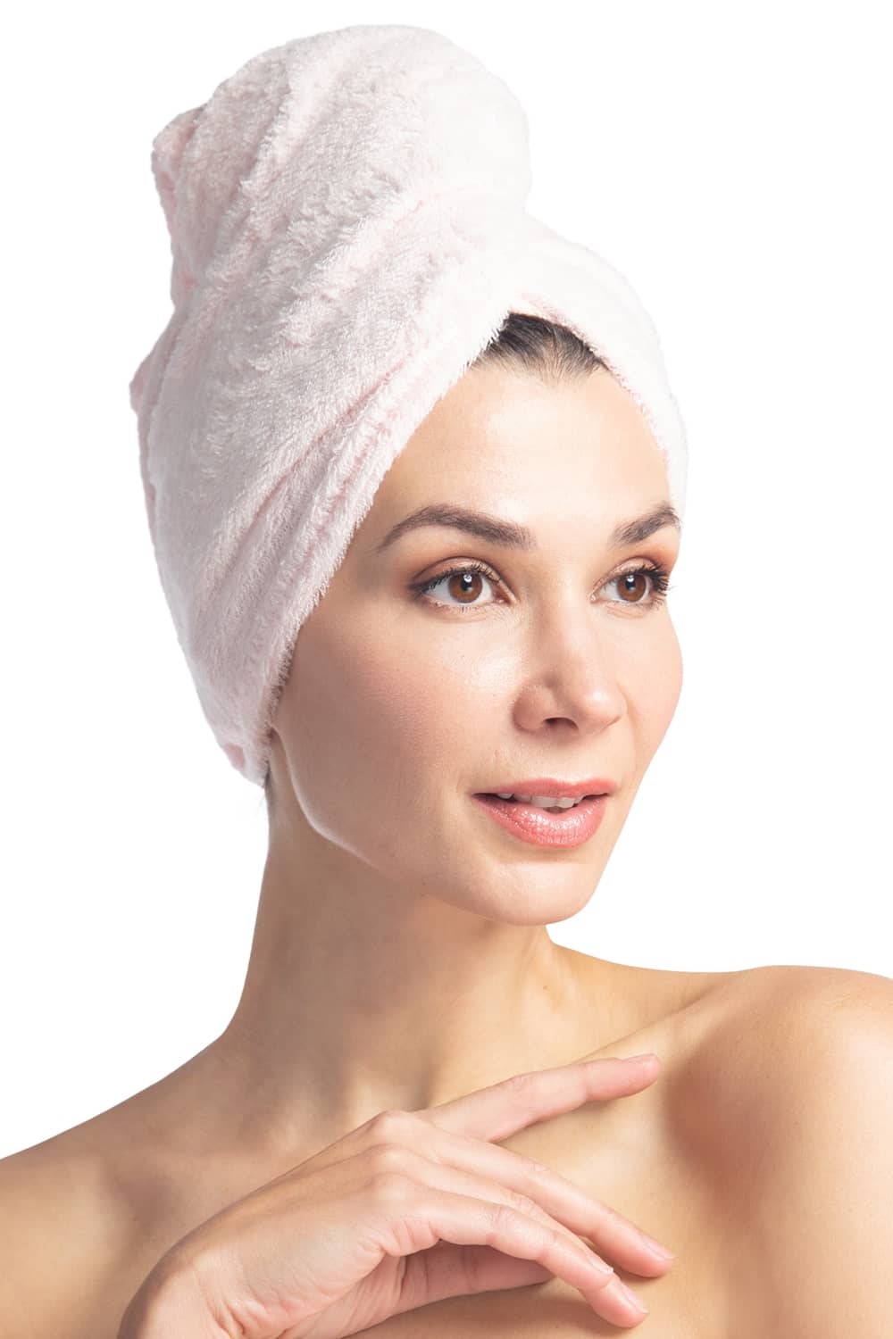 Women's Terry Cloth Head / Hair Wrap Womens>Spa>Hair Towel Fishers Finery Heavenly Pink Single 