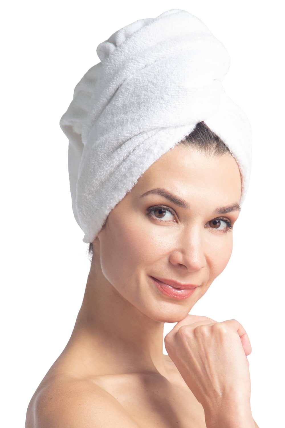 Women's Terry Cloth Head / Hair Wrap Womens>Spa>Hair Towel Fishers Finery White Single 