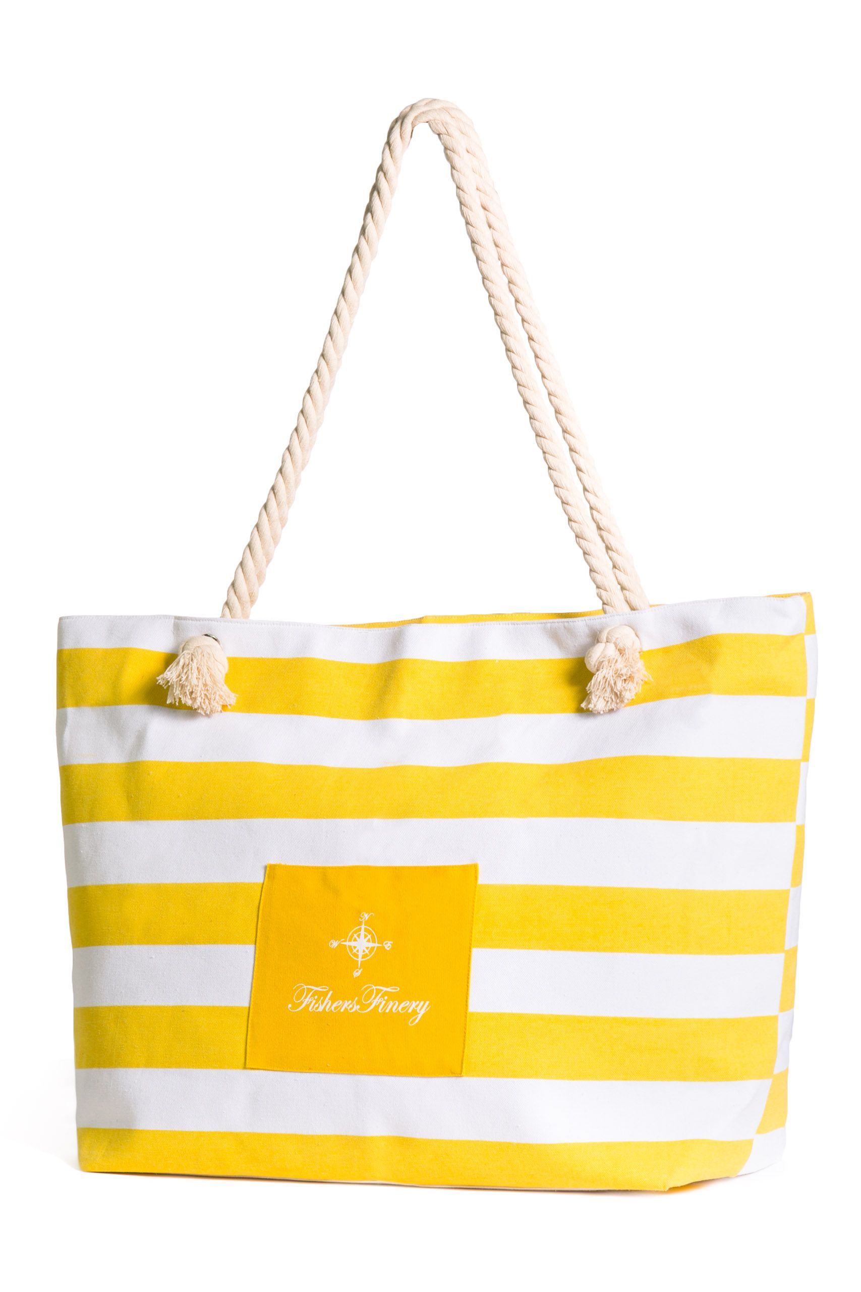 Heavy Canvas Beach Bag - Water Resistant Lining Home>Luggage Fishers Finery Yellow Family 
