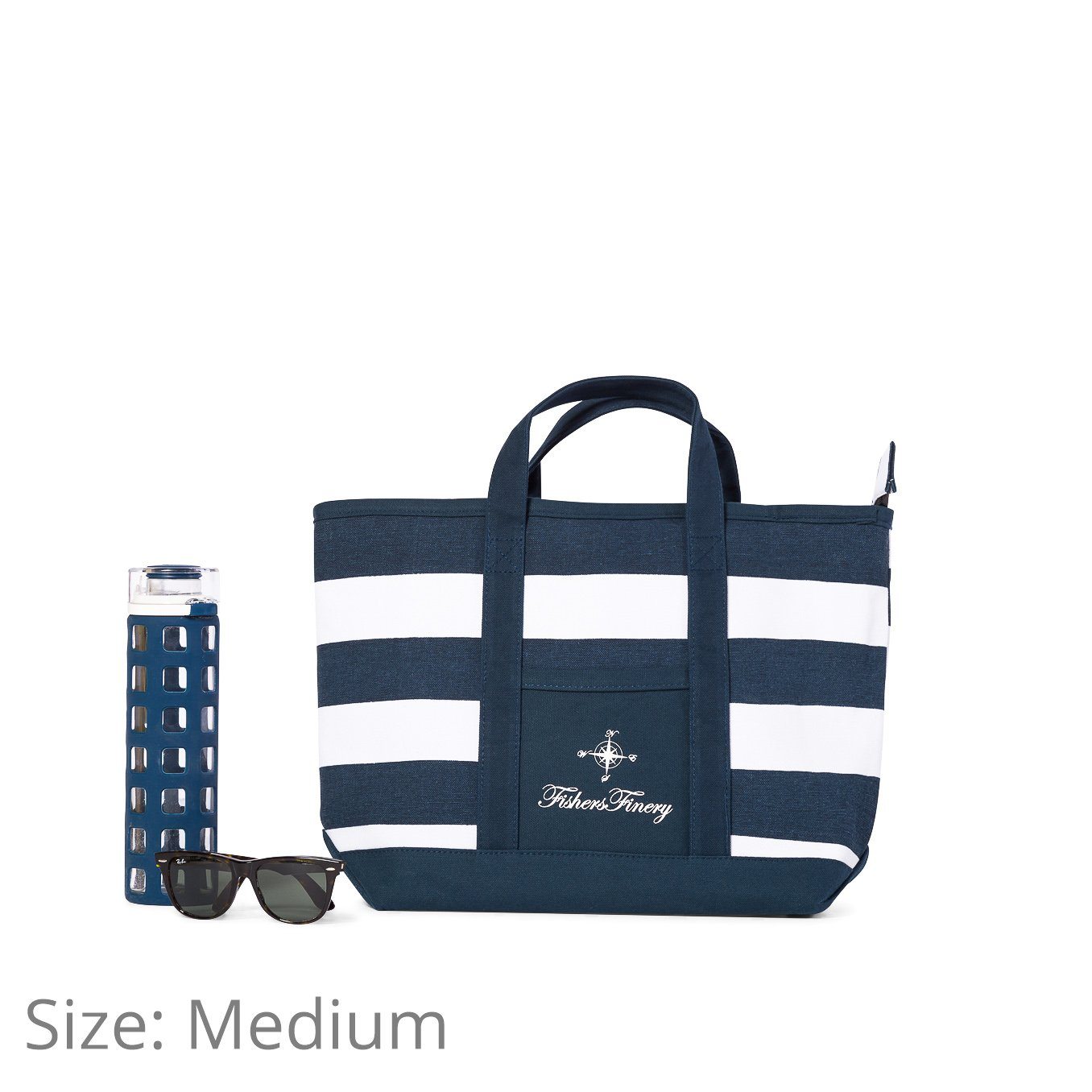 Canvas Travel Tote with Zipper Closure - Multiple Sizes and Colors Home>Luggage Fishers Finery Navy Medium 