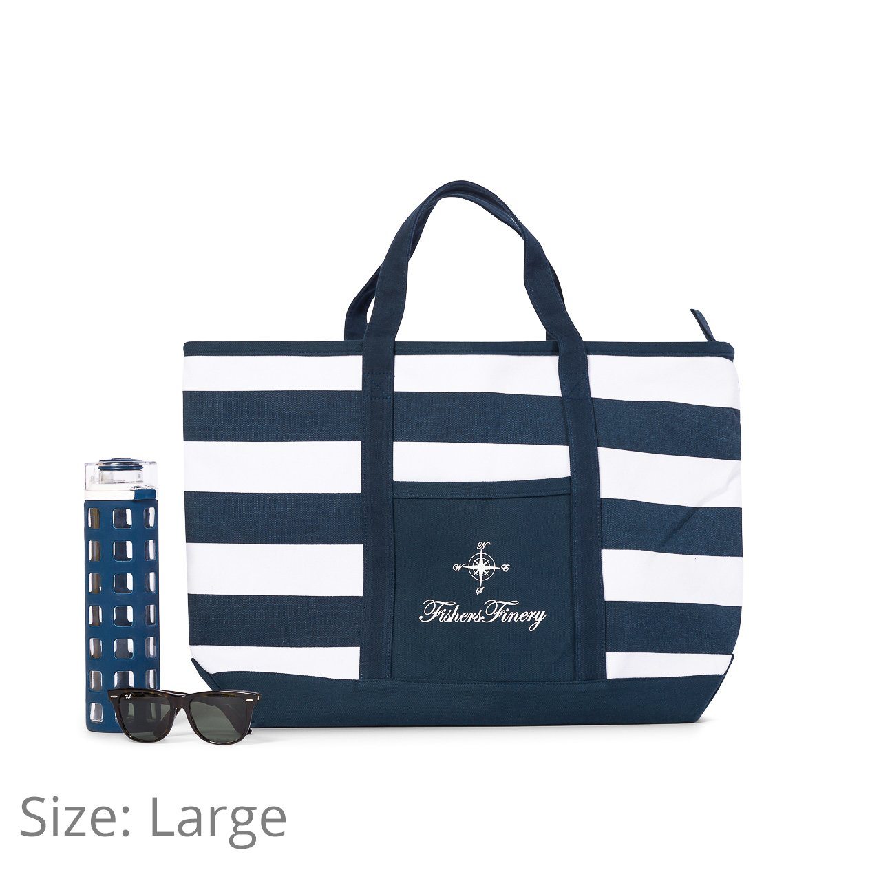 Canvas Travel Tote with Zipper Closure - Multiple Sizes and Colors Home>Luggage Fishers Finery Navy Large 
