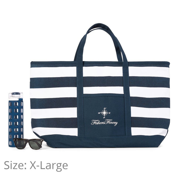 Canvas Travel Tote with Zipper Closure - Multiple Sizes and Colors Home>Luggage Fishers Finery Navy X-Large 