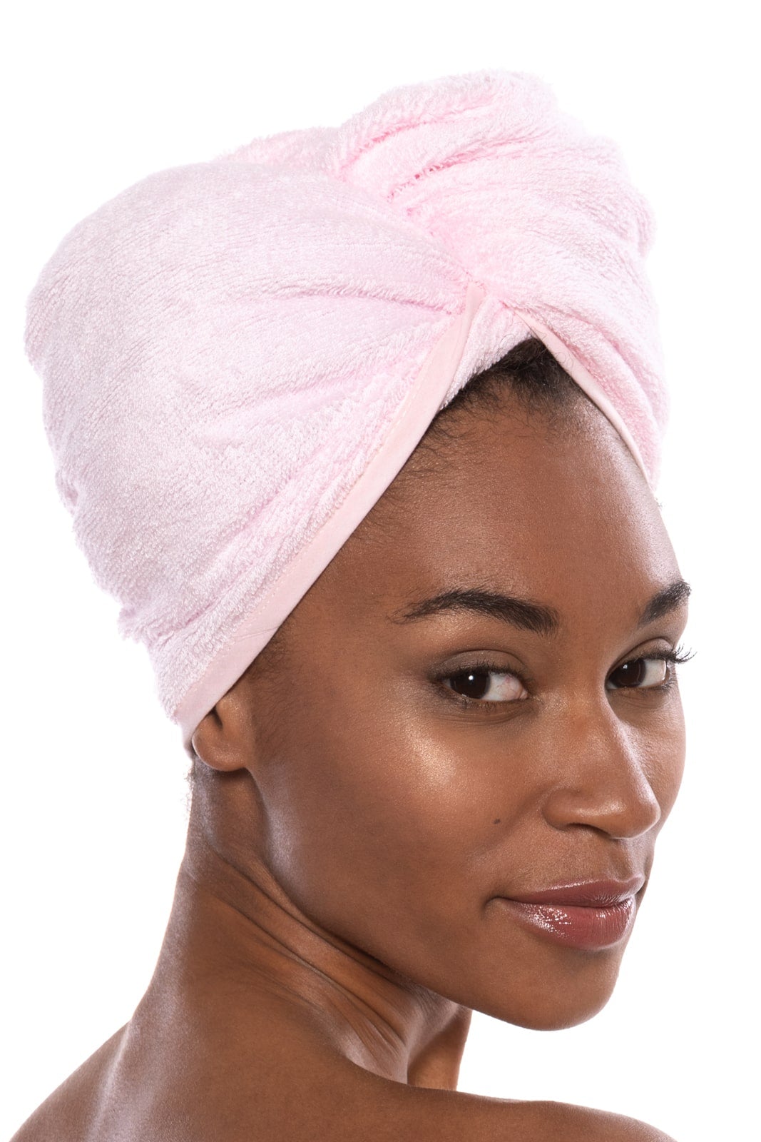 Texere Women's Terry Cloth Hair Towel / Wrap Womens>Spa>Hair Towel Fishers Finery Barely Pink 