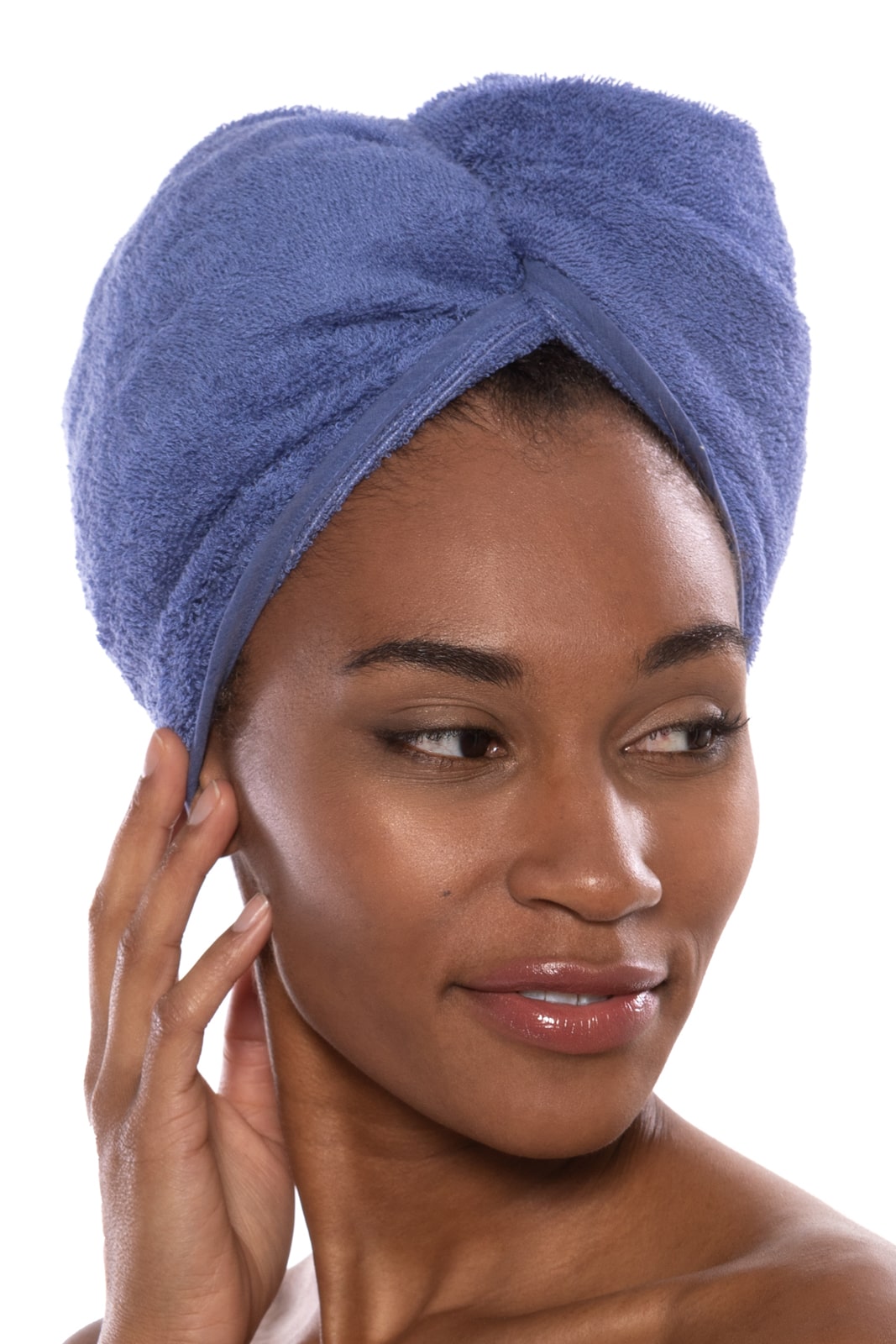 Texere Women&#39;s Terry Cloth Hair Towel / Wrap Womens&gt;Spa&gt;Hair Towel Fishers Finery Kashmir Blue 