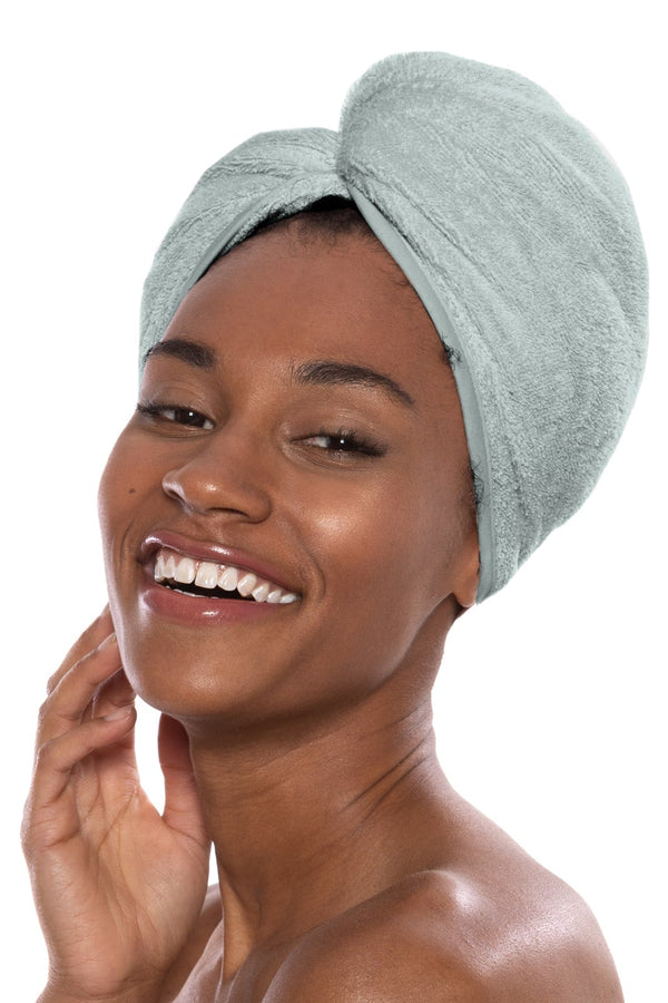 Texere Women's Terry Cloth Hair Towel / Wrap Womens>Spa>Hair Towel Fishers Finery Lily Green 