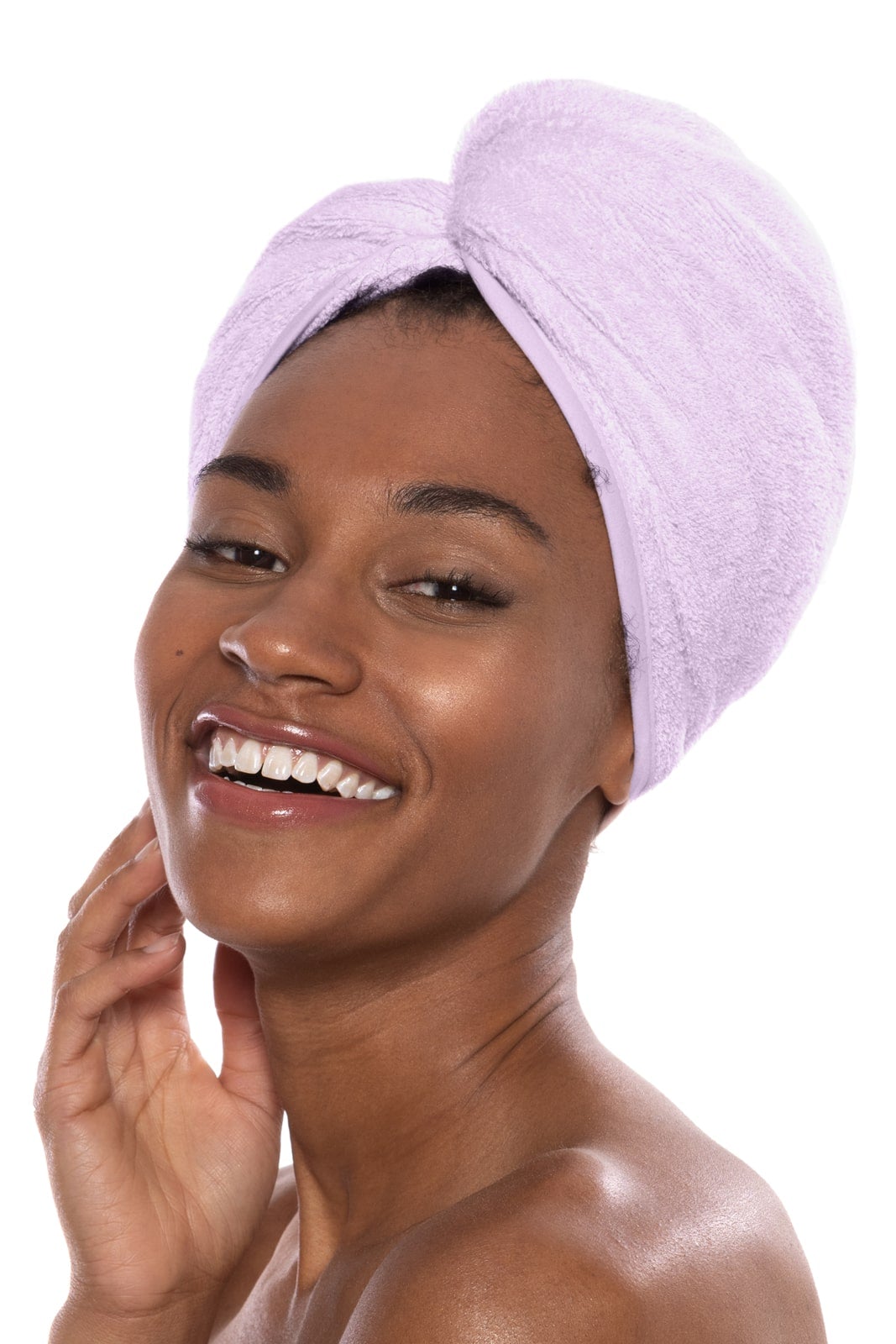 Texere Women's Terry Cloth Hair Towel / Wrap Womens>Spa>Hair Towel Fishers Finery Lavender Fog 