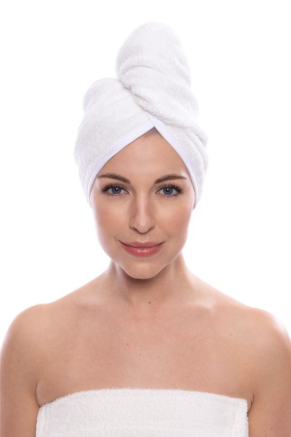 Texere Women's Terry Cloth Hair Towel / Wrap Womens>Spa>Hair Towel Fishers Finery Natural White 