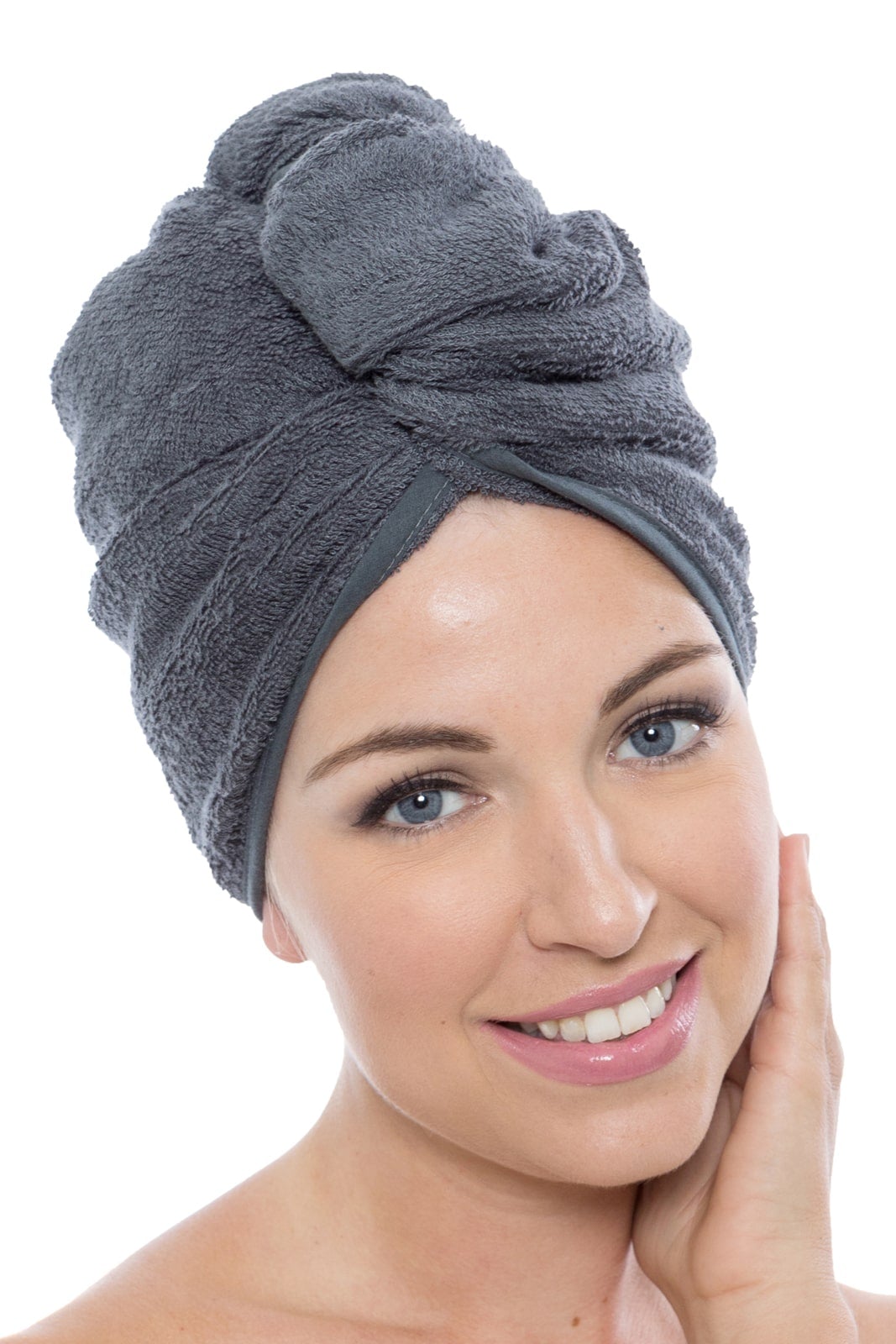 Texere Women's Terry Cloth Hair Towel / Wrap Womens>Spa>Hair Towel Fishers Finery Pewter 