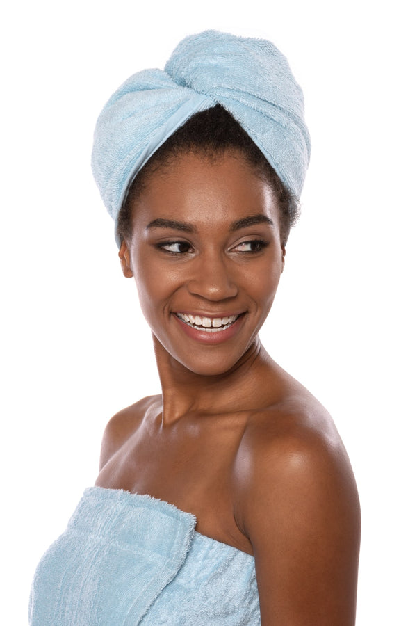 Texere Women's Terry Cloth Hair Towel / Wrap Womens>Spa>Hair Towel Fishers Finery Robin's Egg 