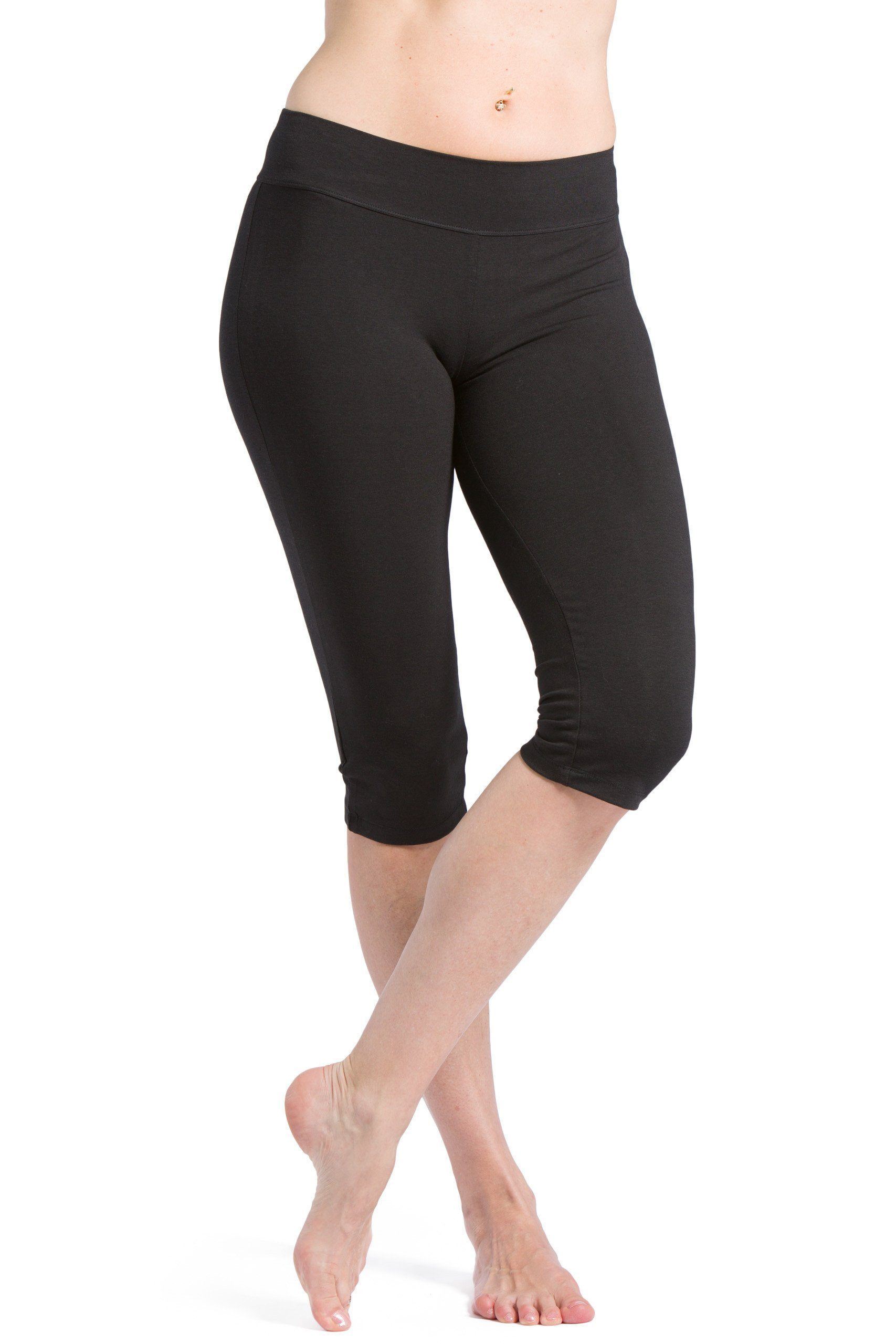 Women's EcoFabric™ 16" Yoga Workout Capri Womens>Casual>Leggings Fishers Finery Black X-Small 