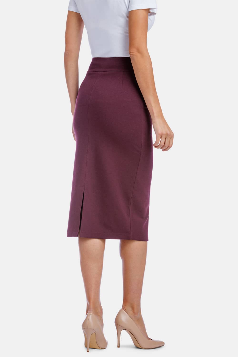 Women's Ponte Knit Midi Length Pencil Skirt Womens>Skirt Fishers Finery 