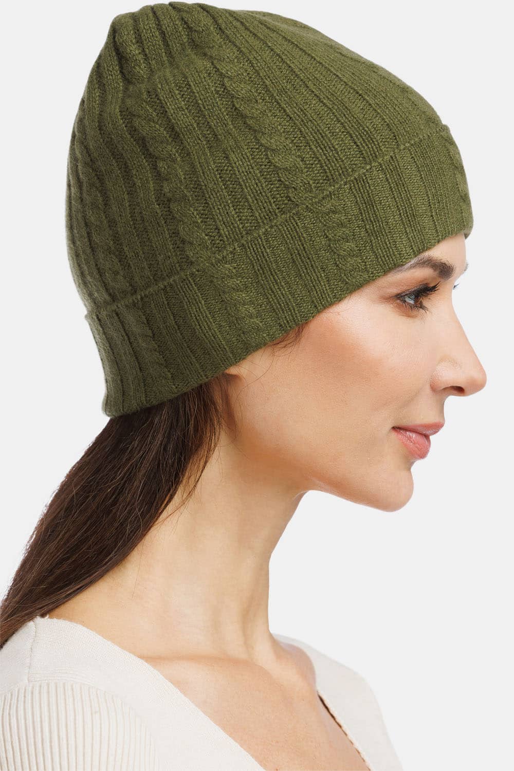 Women's 100% Pure Cashmere Cable Knit Hat Womens>Accessories>Hat Fishers Finery 