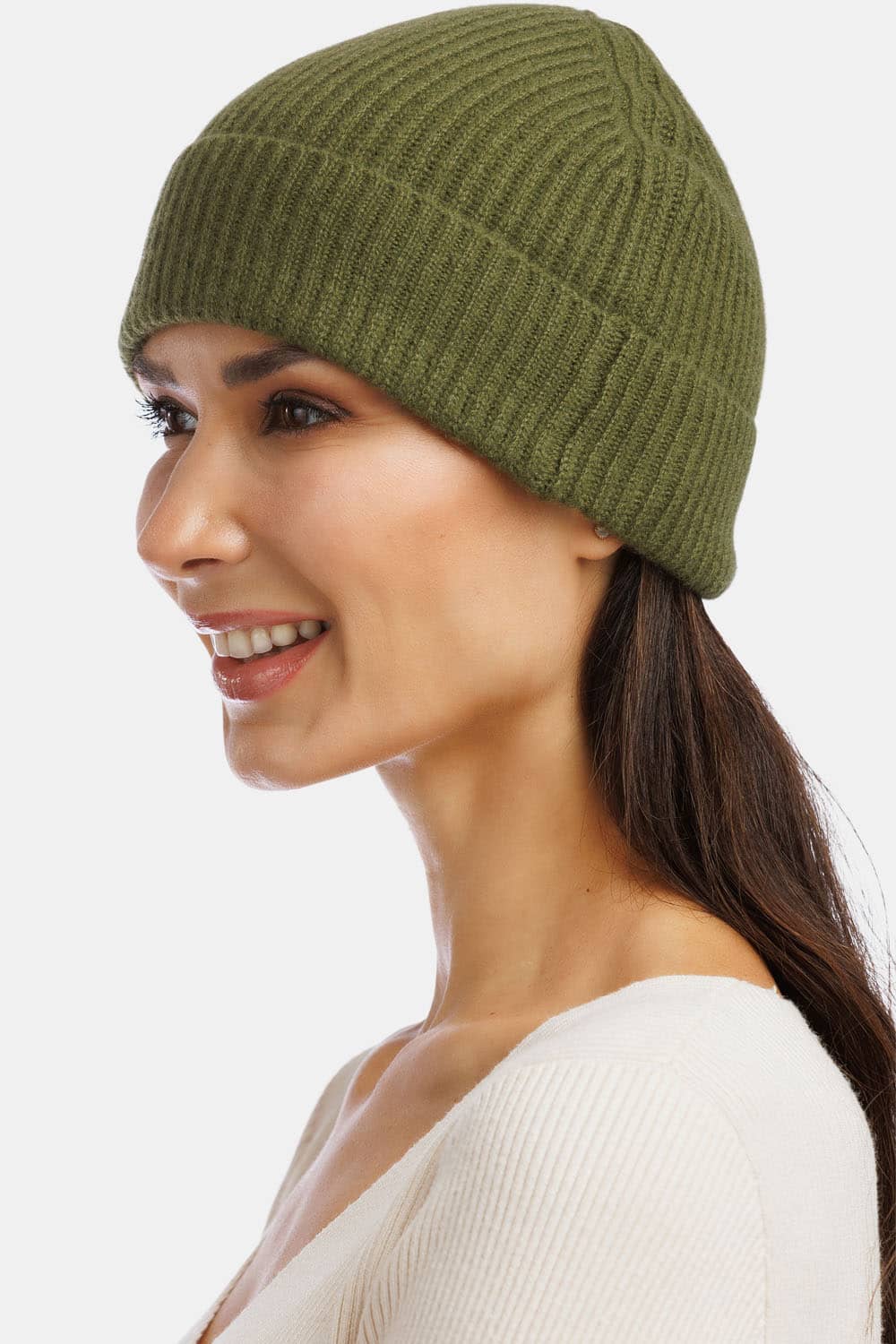 Women's 100% Pure Cashmere Ribbed Hat with Cuff Womens>Accessories>Hat Fishers Finery 