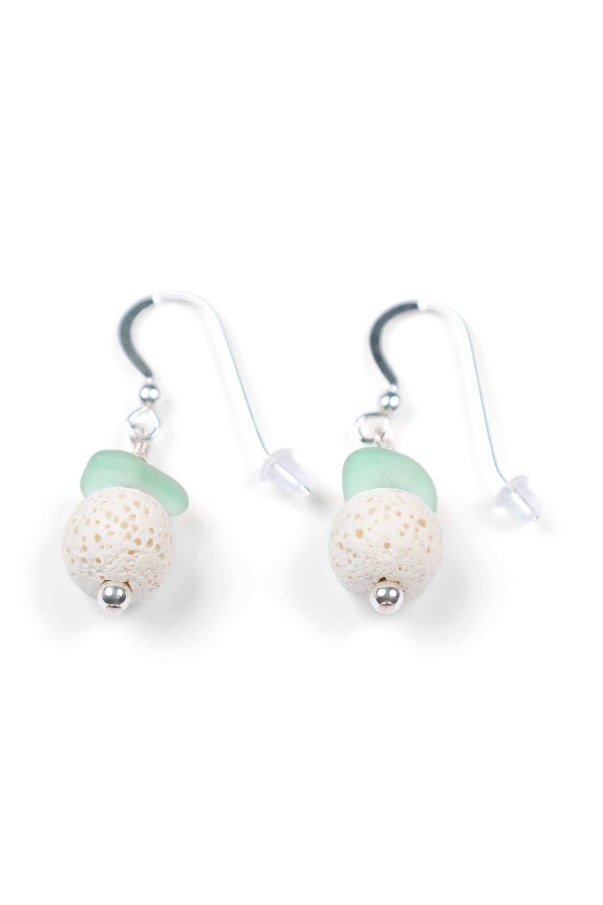 Sea Glass & Diffuser Earrings with Gift Box Womens>Accessories>Jewelry Fishers Finery Seafoam 