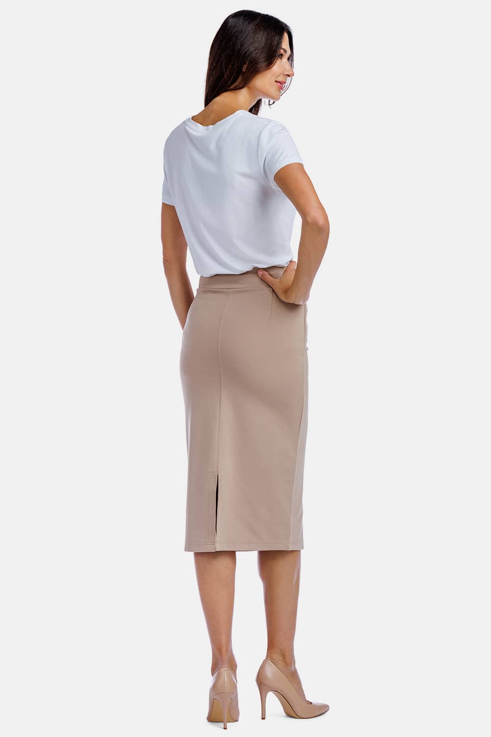 Women's Ponte Knit Midi Length Pencil Skirt Womens>Skirt Fishers Finery 