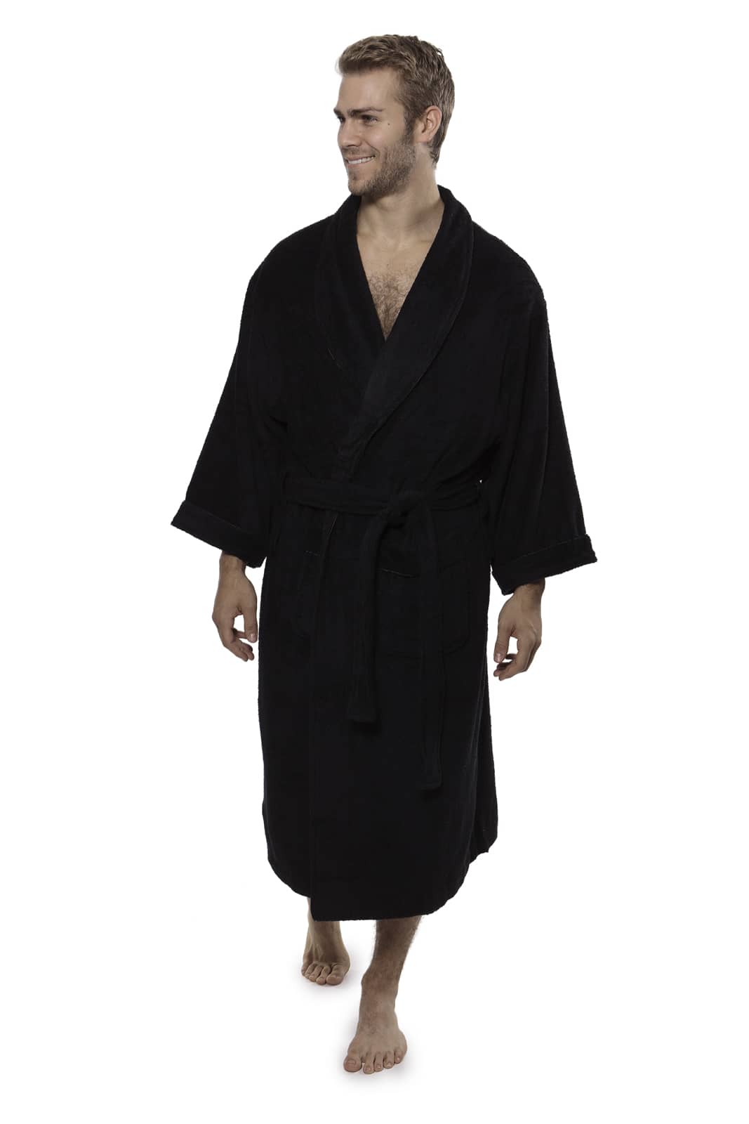 Texere Men's Terry Cloth Bathrobe Mens>Sleepwear>Robe Fishers Finery Black S/M 