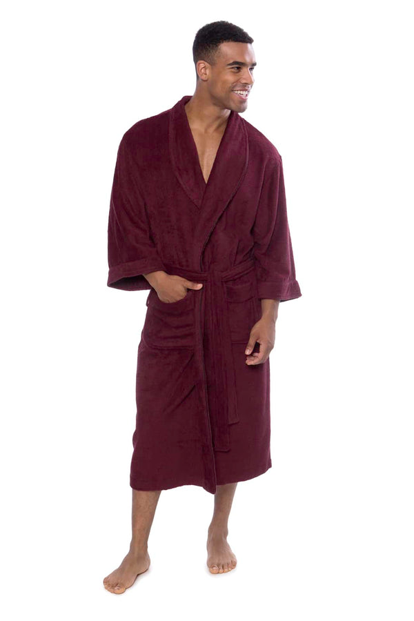 U2SKIIN Mens Fleece Robe with Hood, Mid Length Plush Shawl Collar Two Tone  Bathrobe,(Black/Dark Red, L/XL） - Walmart.com