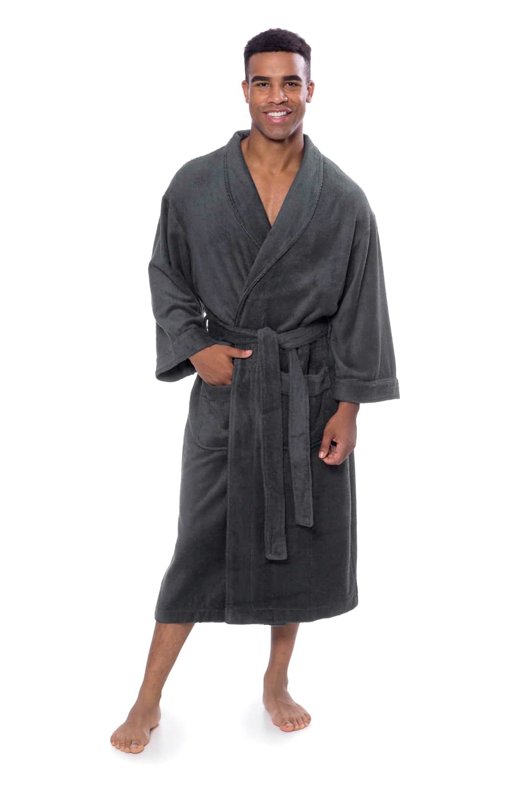 Amazon.com: DAVID ARCHY Men's Soft Plush Fleece Robe Full Length Hooded  Long Bathrobe for Men with Hood (L, Dark Gray- Shu Velveteen) : Clothing,  Shoes & Jewelry