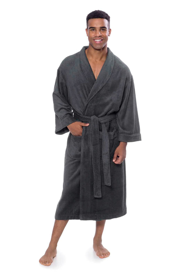Texere Men's Terry Cloth Bathrobe Mens>Sleepwear>Robe Fishers Finery Dark Shadow S/M 