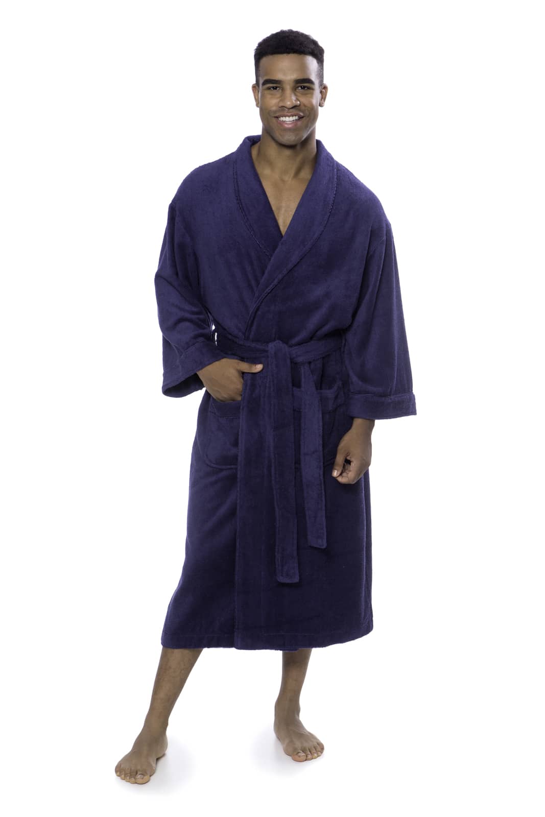 Texere Men's Terry Cloth Bathrobe Mens>Sleepwear>Robe Fishers Finery Medival Blue S/M 