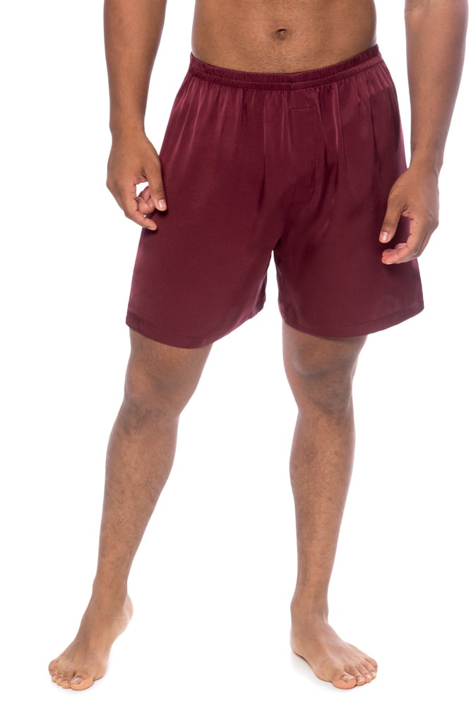 Texere Men's Organic Silk Boxer Fishers Finery Burgundy Small 