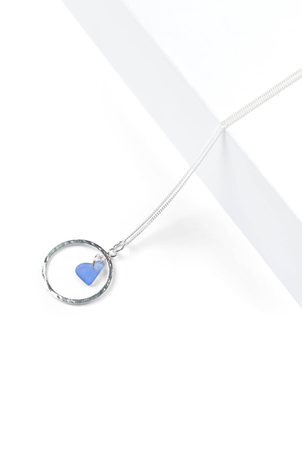 Karma Sea Glass Necklace with Gift Box Womens>Accessories>Jewelry Fishers Finery Cornflower 