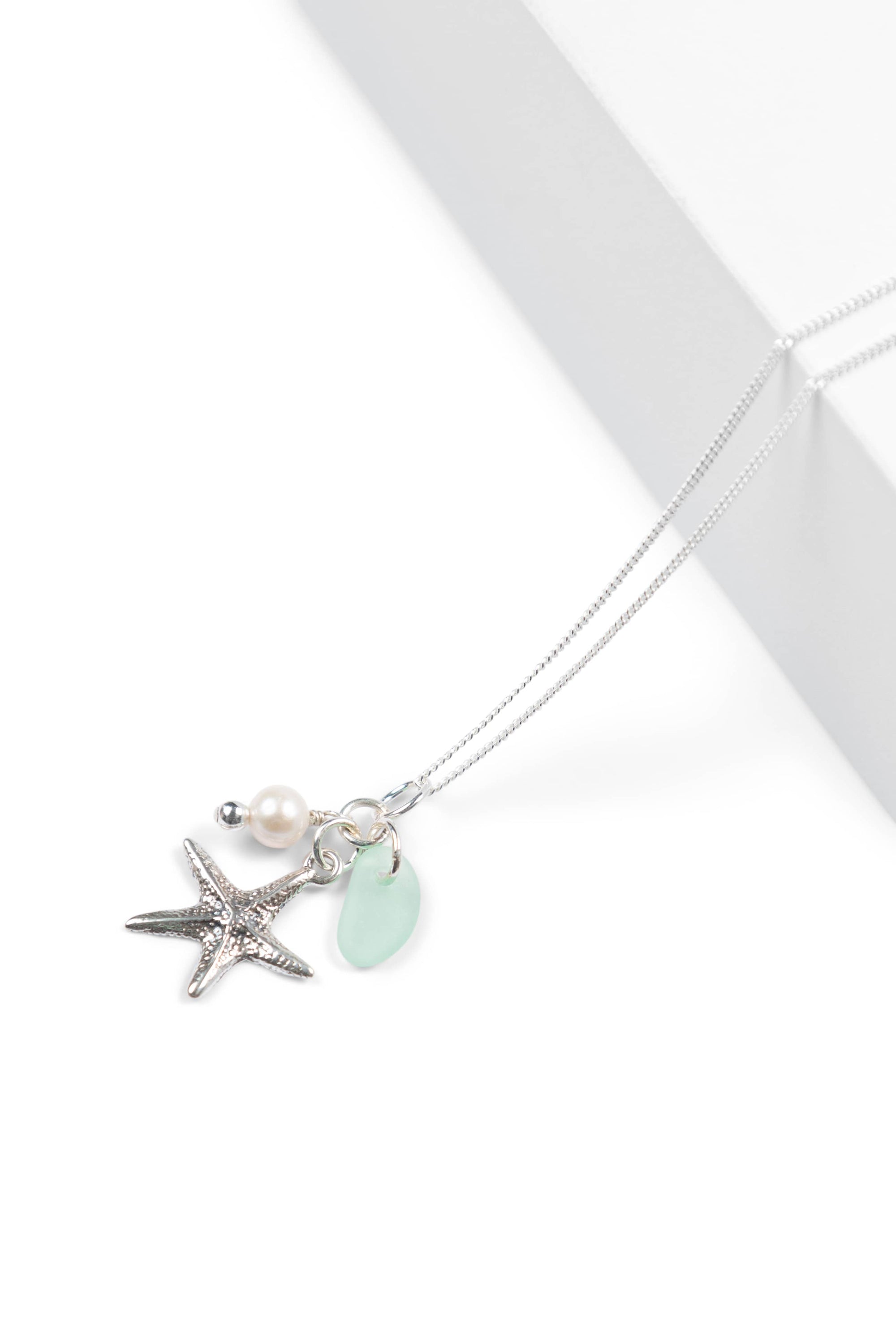 Starfish and Pearl Necklace with Gift Box Womens>Accessories>Jewelry Fishers Finery Seafoam 