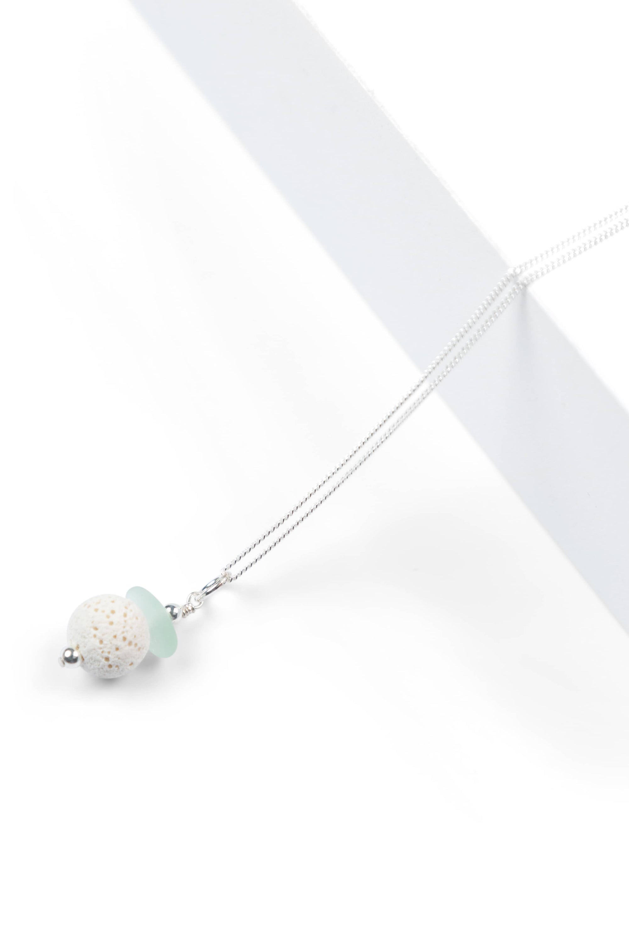 Sea Glass & Diffuser Necklace with Gift Box Womens>Accessories>Jewelry Fishers Finery Seafoam 