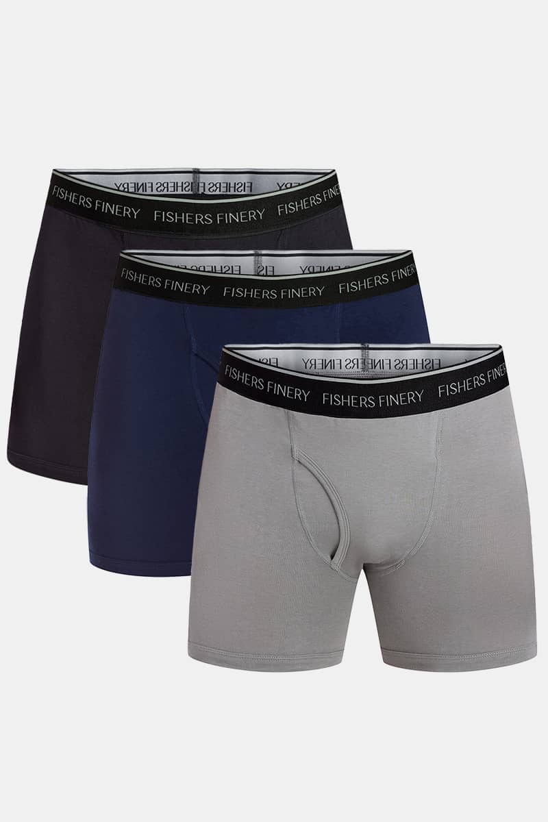 Men's Classic Fit Soft Stretch Boxer Brief - Multi Pack Options Mens>Underwear Fishers Finery Multi Color Small 3 Pack