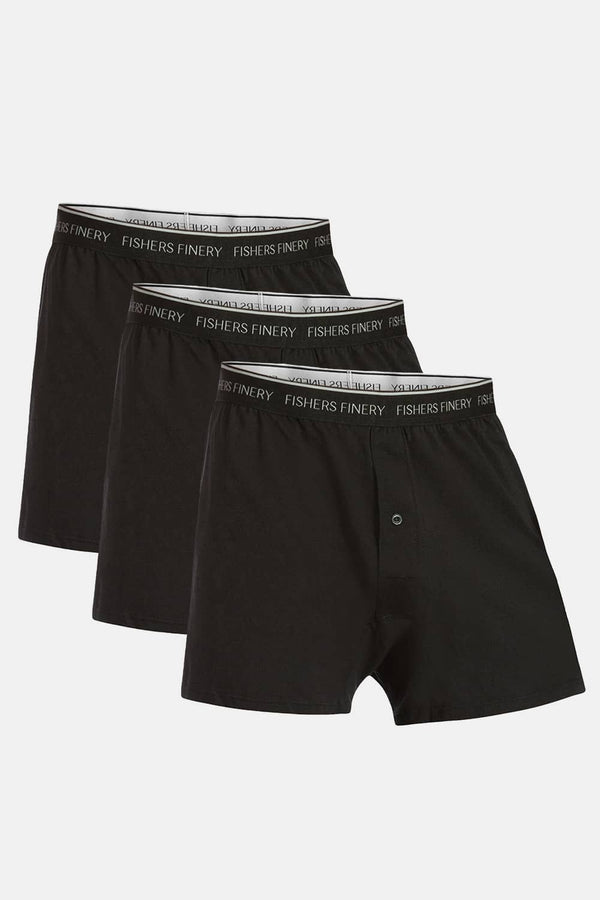 Men's Relaxed Fit Soft Knit Boxer - Multi Pack Options Mens>Underwear Fishers Finery Black Small 3 Pack