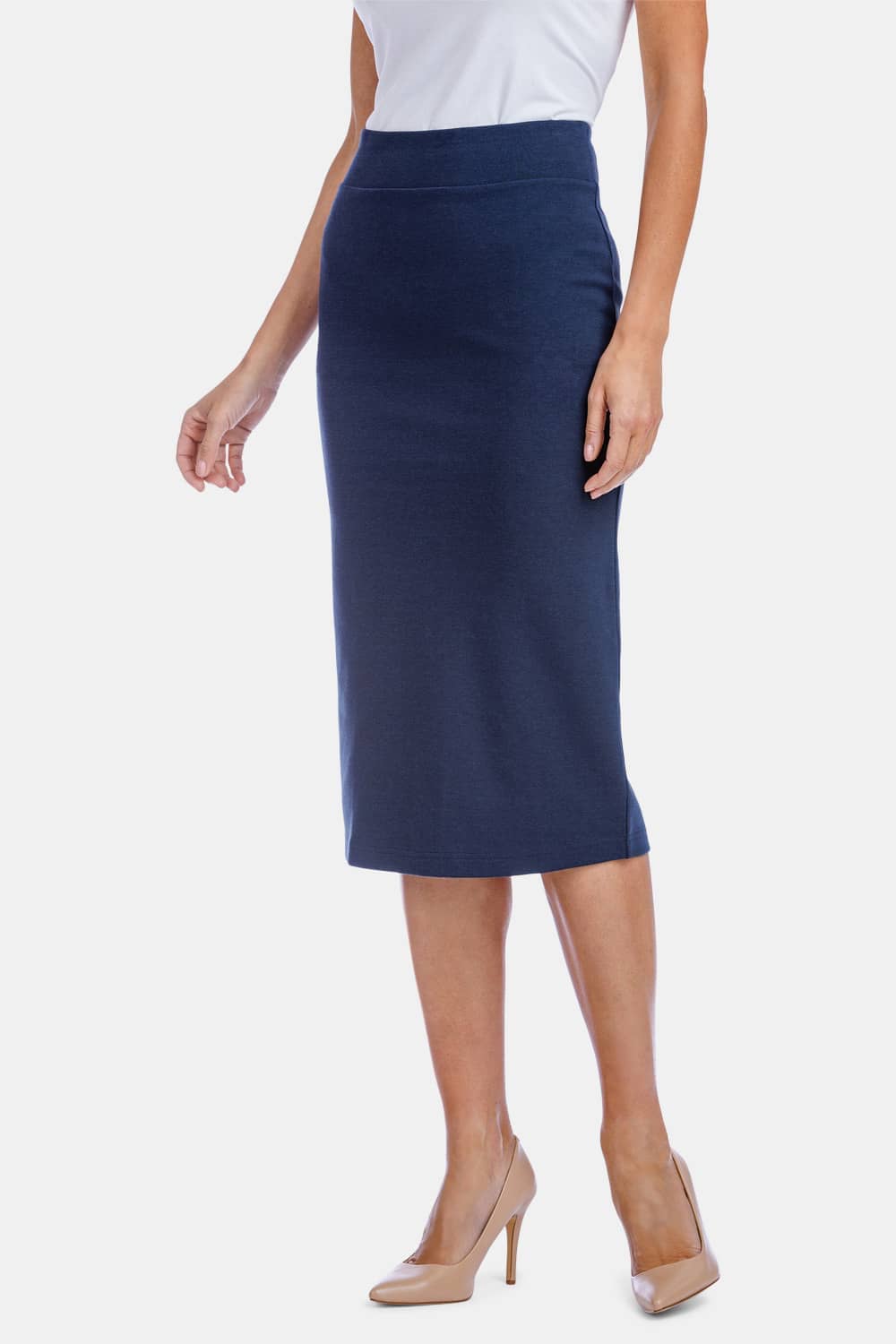 Women's Ponte Knit Midi Length Pencil Skirt Womens>Skirt Fishers Finery 