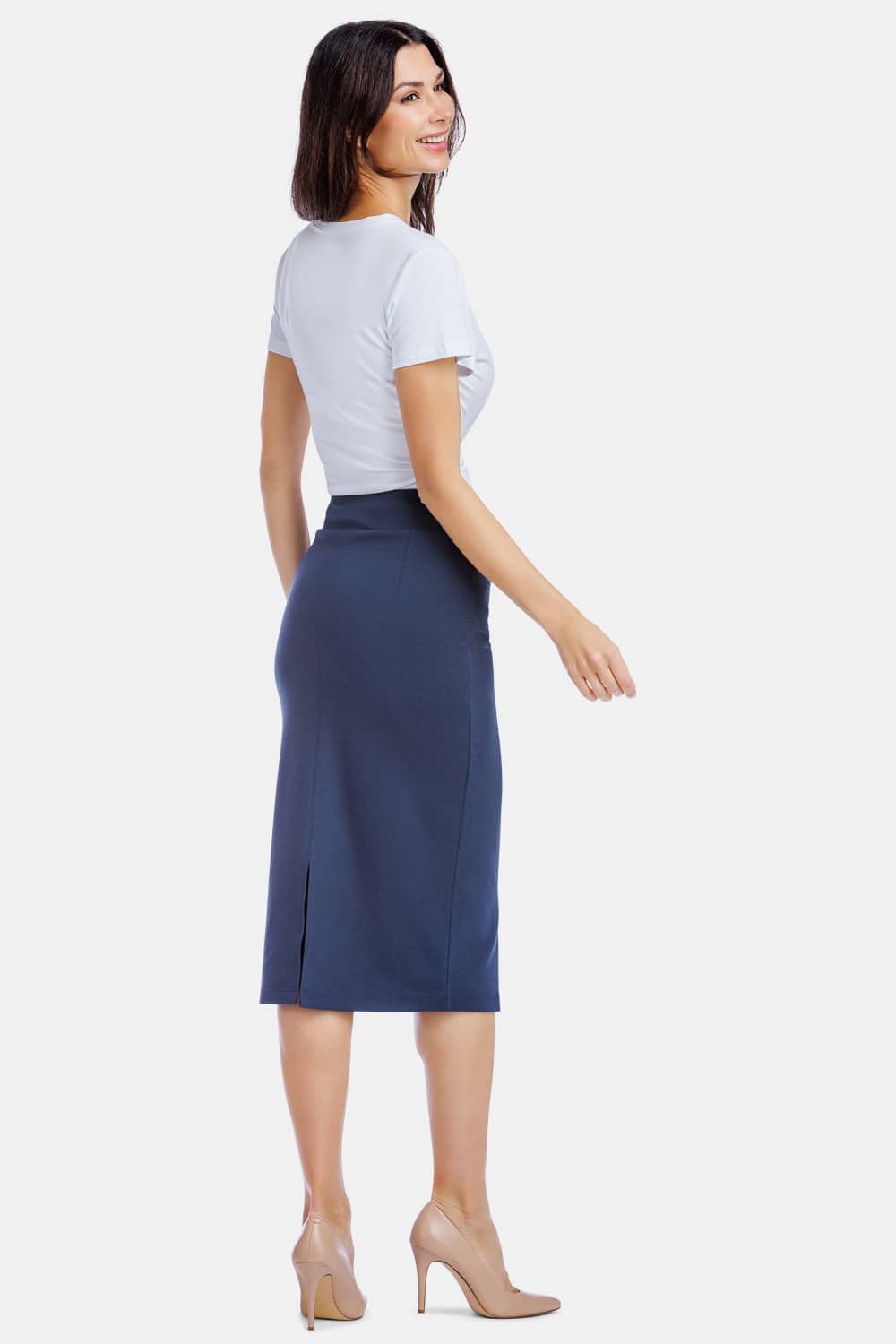 Women's Ponte Knit Midi Length Pencil Skirt Womens>Skirt Fishers Finery 