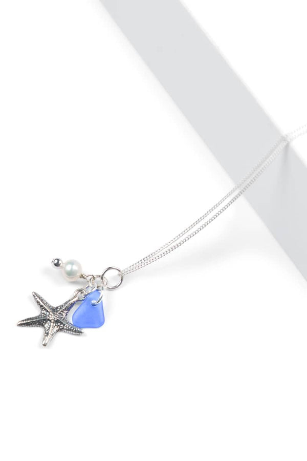 Starfish and Pearl Necklace with Gift Box Womens>Accessories>Jewelry Fishers Finery Cornflower 