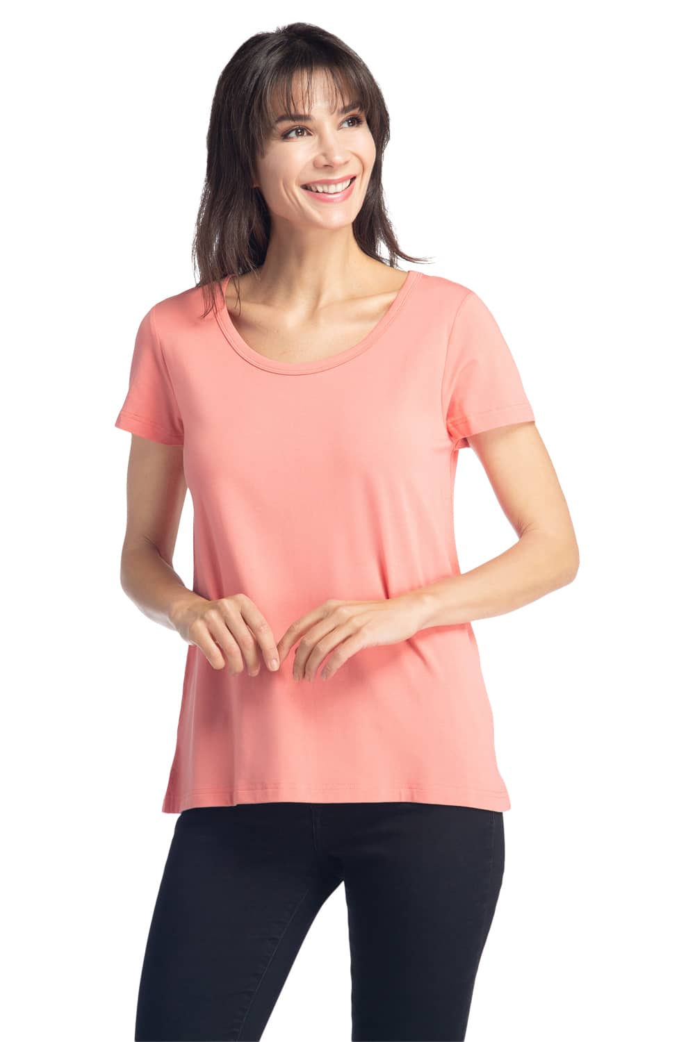 Women's Relaxed EcoFabric™ Scoop Neck Tee Womens>Casual>Top Fishers Finery Coral X-Small 