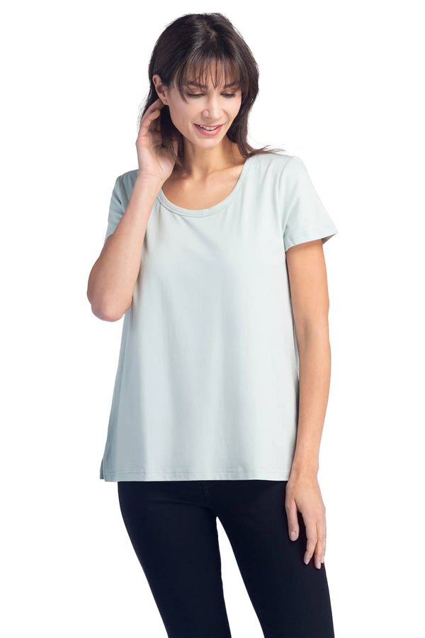 Women's Relaxed EcoFabric™ Scoop Neck Tee Womens>Casual>Top Fishers Finery Sea Glass X-Small 