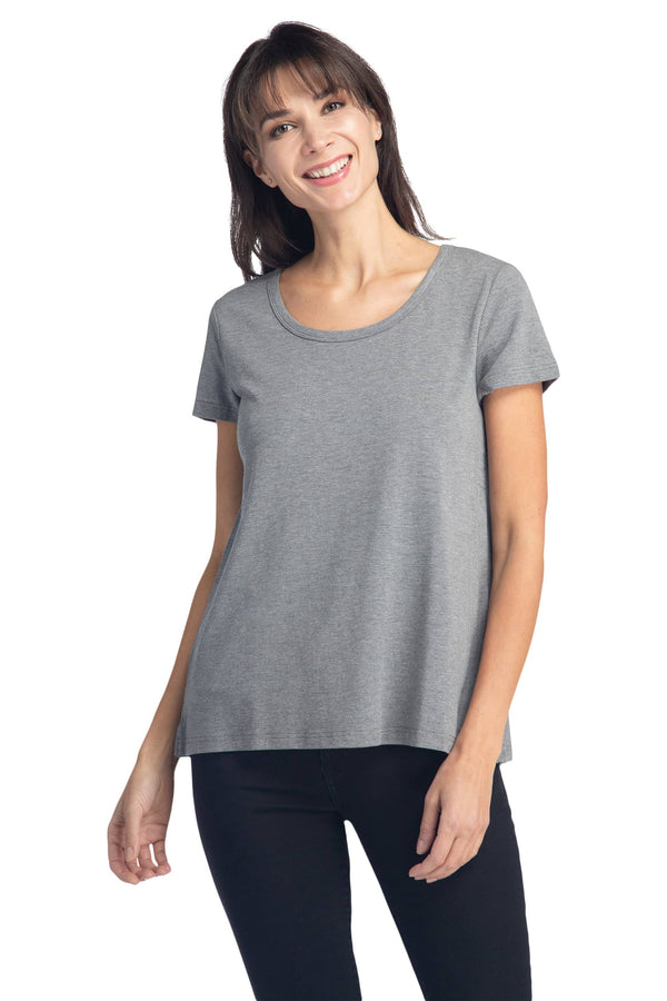 Women's Relaxed EcoFabric™ Scoop Neck Tee Womens>Casual>Top Fishers Finery Light Heather Gray X-Small 